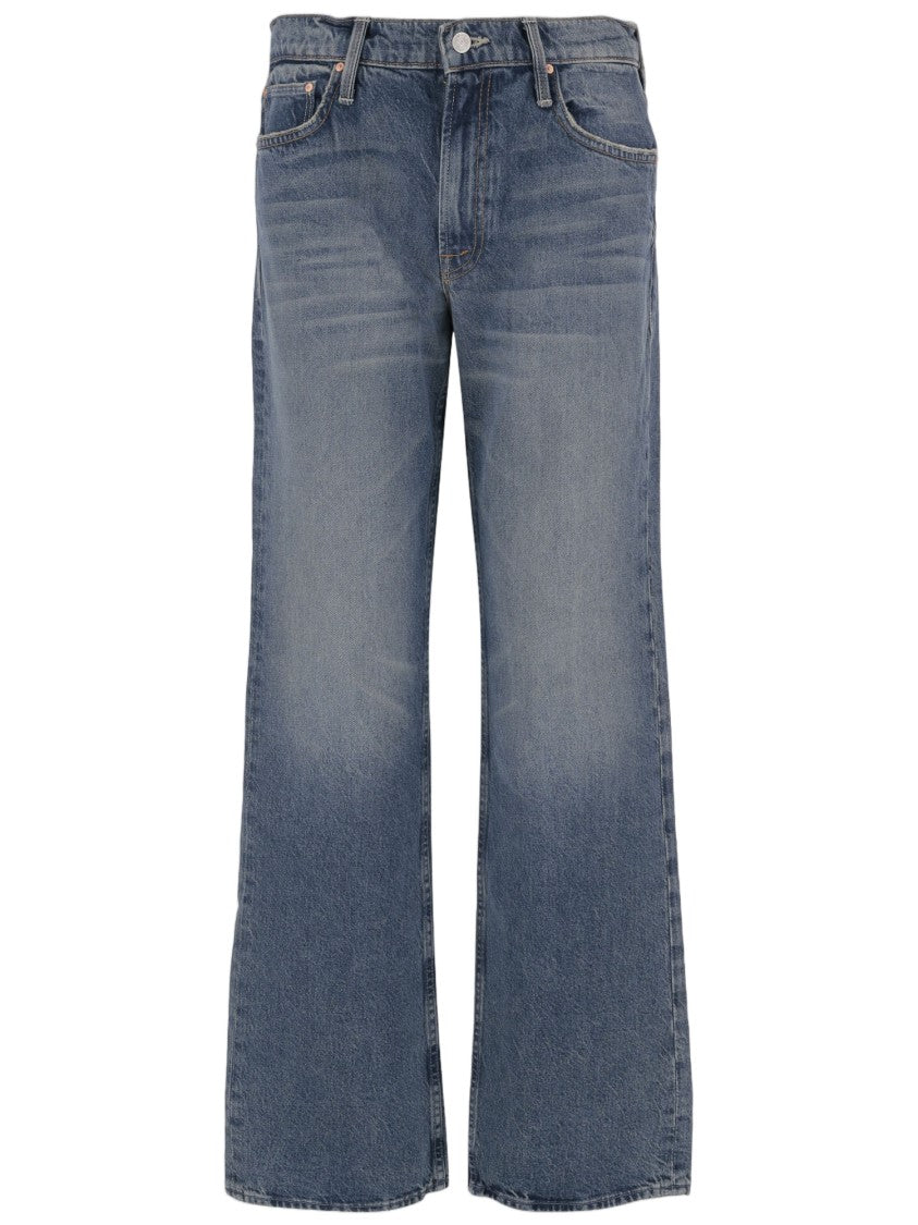 Mother Flared Stretch Cotton Jeans With Classic Five-Pocket Design