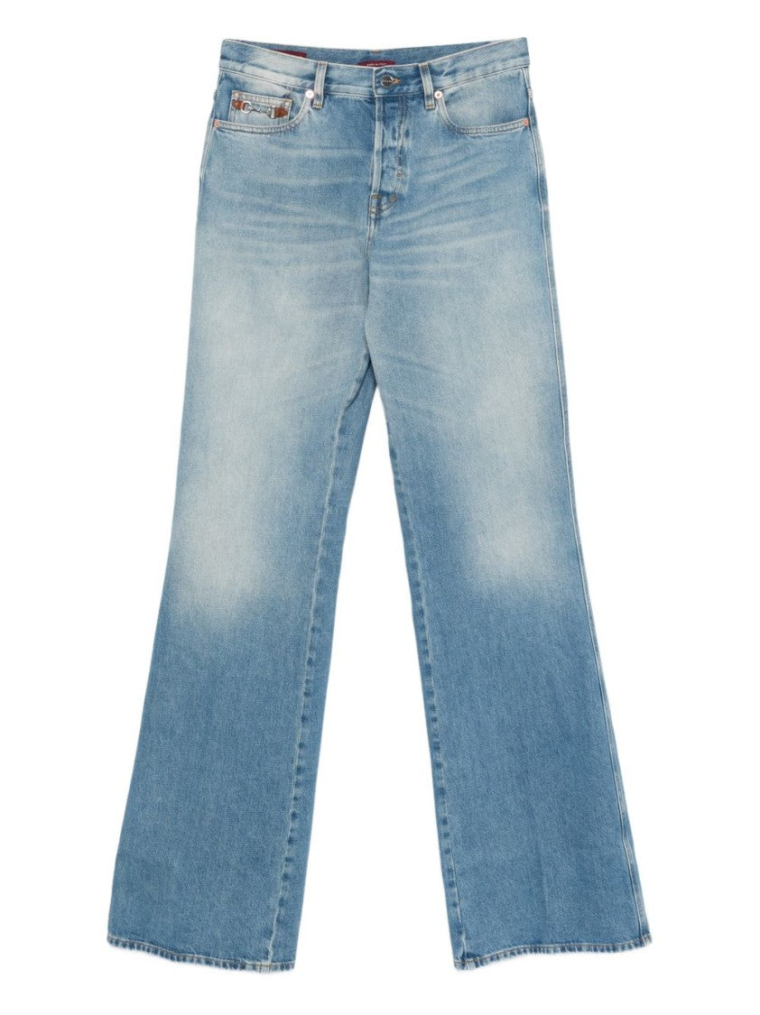 Gucci Wide-Leg Cotton Denim Trousers
