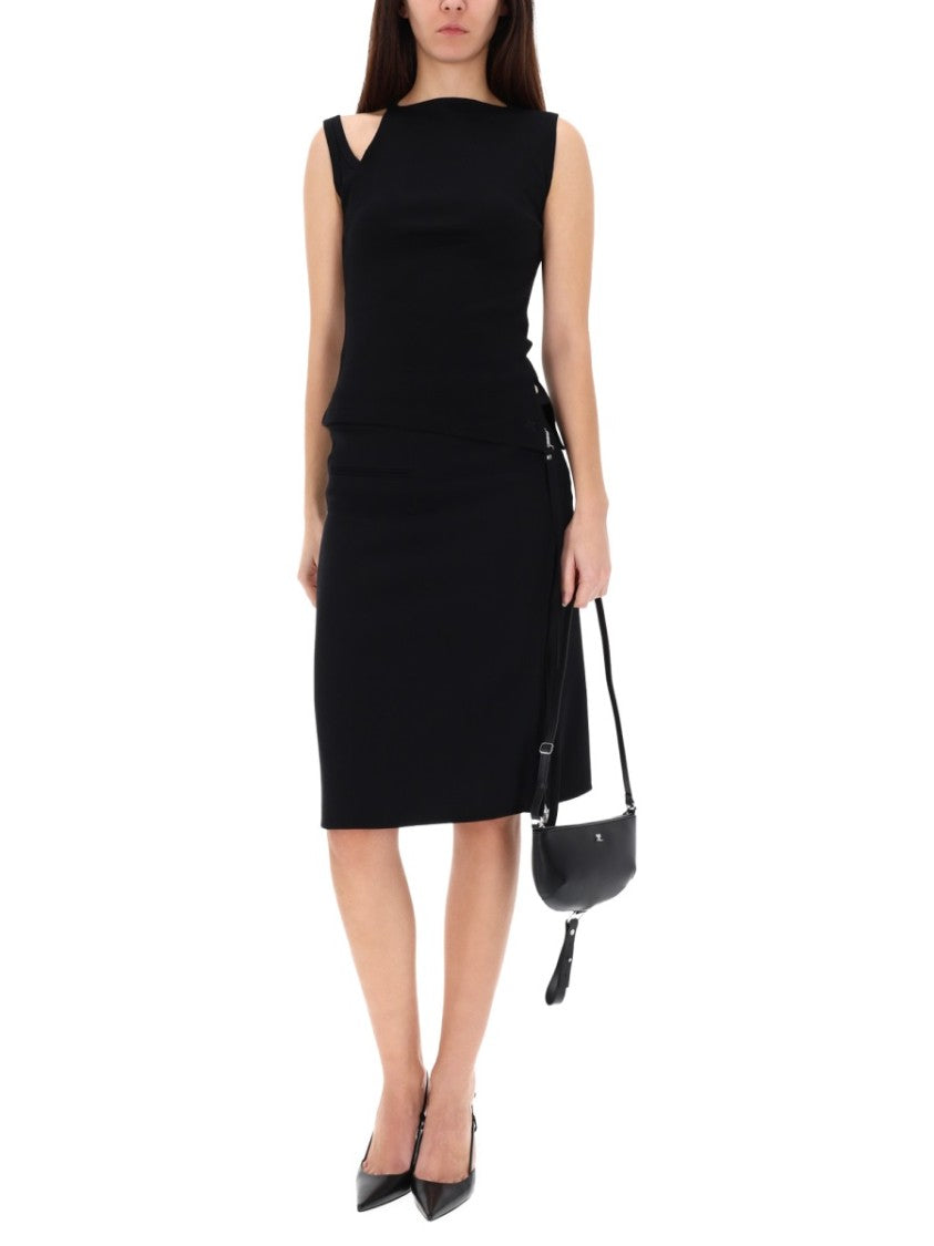 Courrèges Black Asymmetrical Cut-Out Top