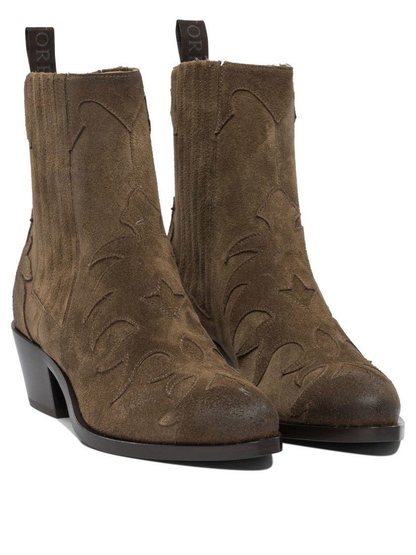 Sartore Pointed Toe Suede Ankle Boots