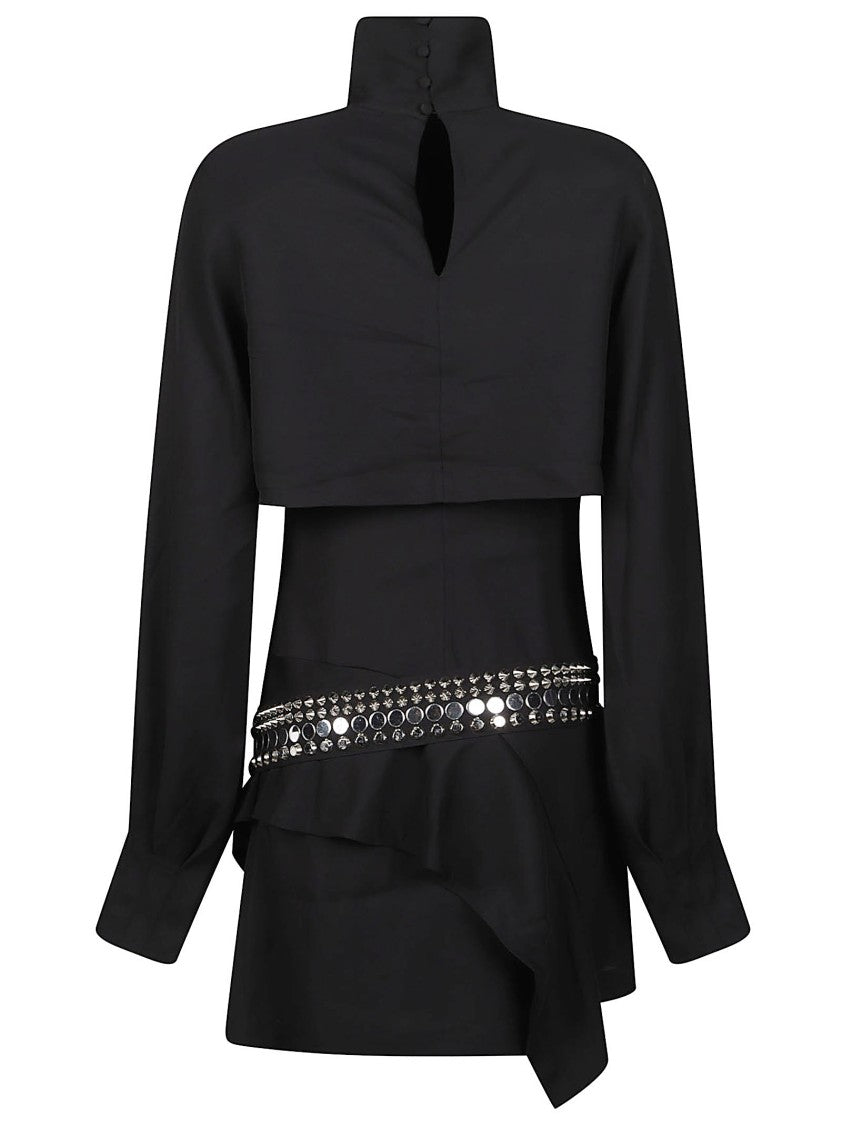 Iro Voggy Asymmetrical Cropped Overlay Metallic Dress