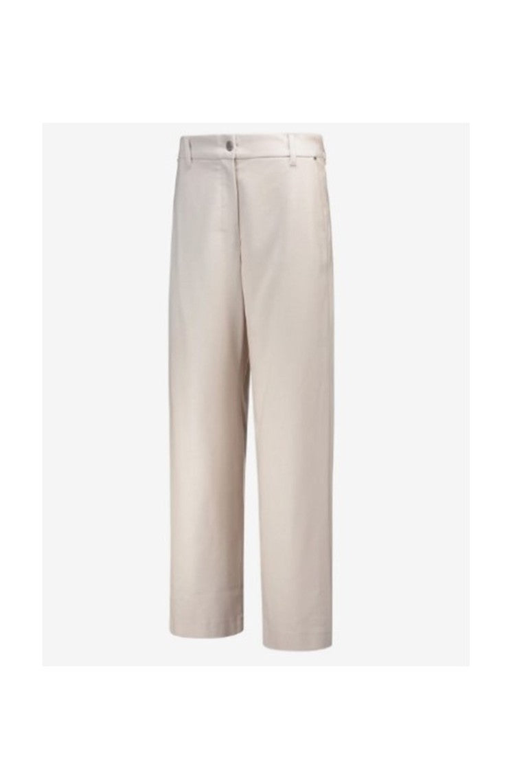 Max Mara Beige Cotton-Blend Wide-Leg Pants