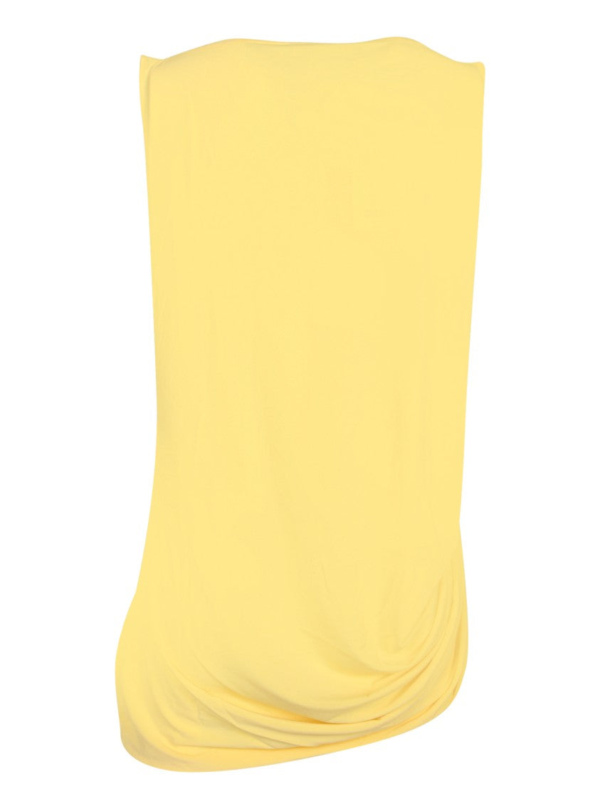 Jacquemus Draped Yellow Sleeveless Top