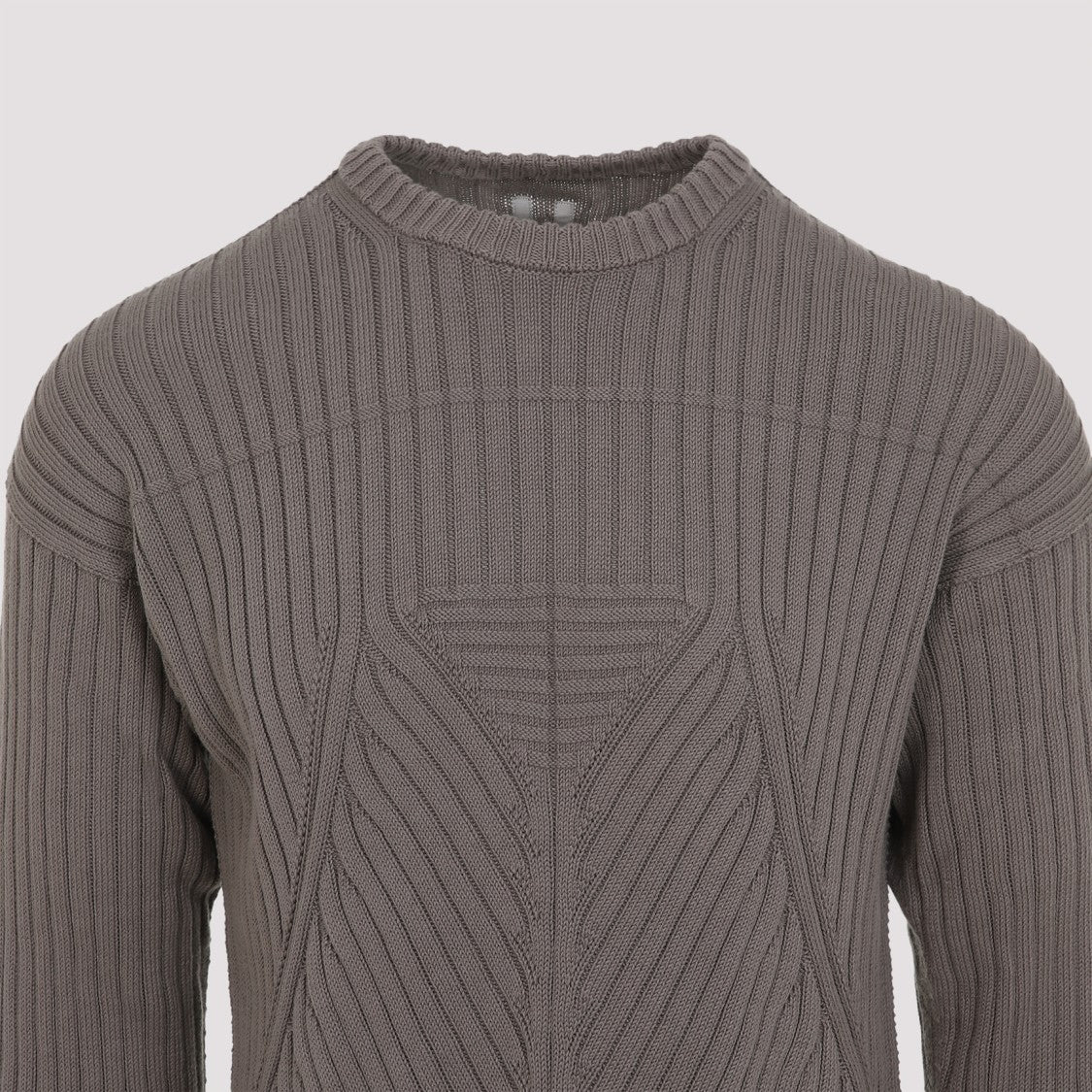 Rick Owens Dust Grey Cotton Round Neck Sweater