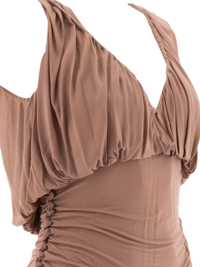 Saint Laurent Draped Pink Dress