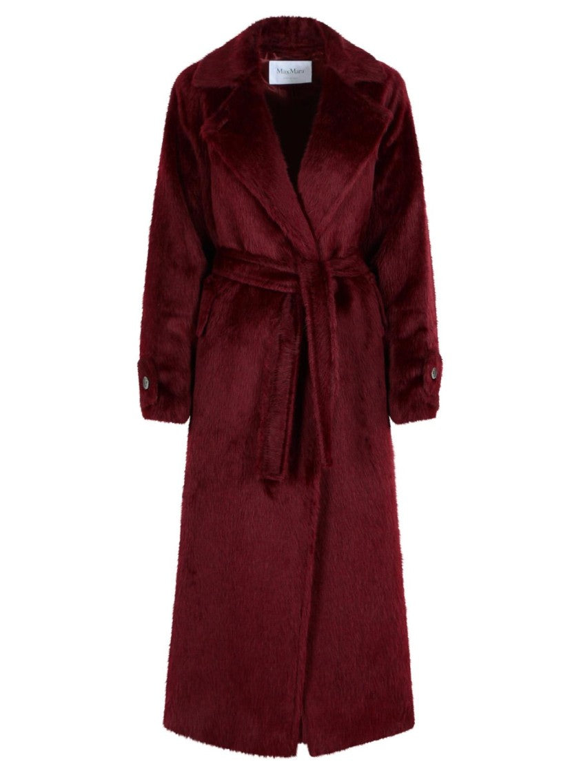 Max Mara 'Albata 1234' Long Coat In Alpaca And Cherry Wool