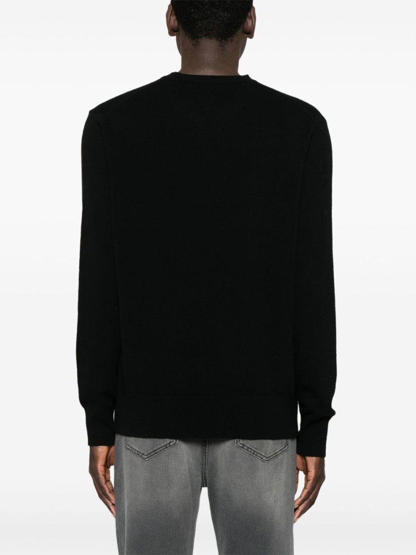 Vivienne Westwood Black Orb Logo Embroidery Ribbed Sweater
