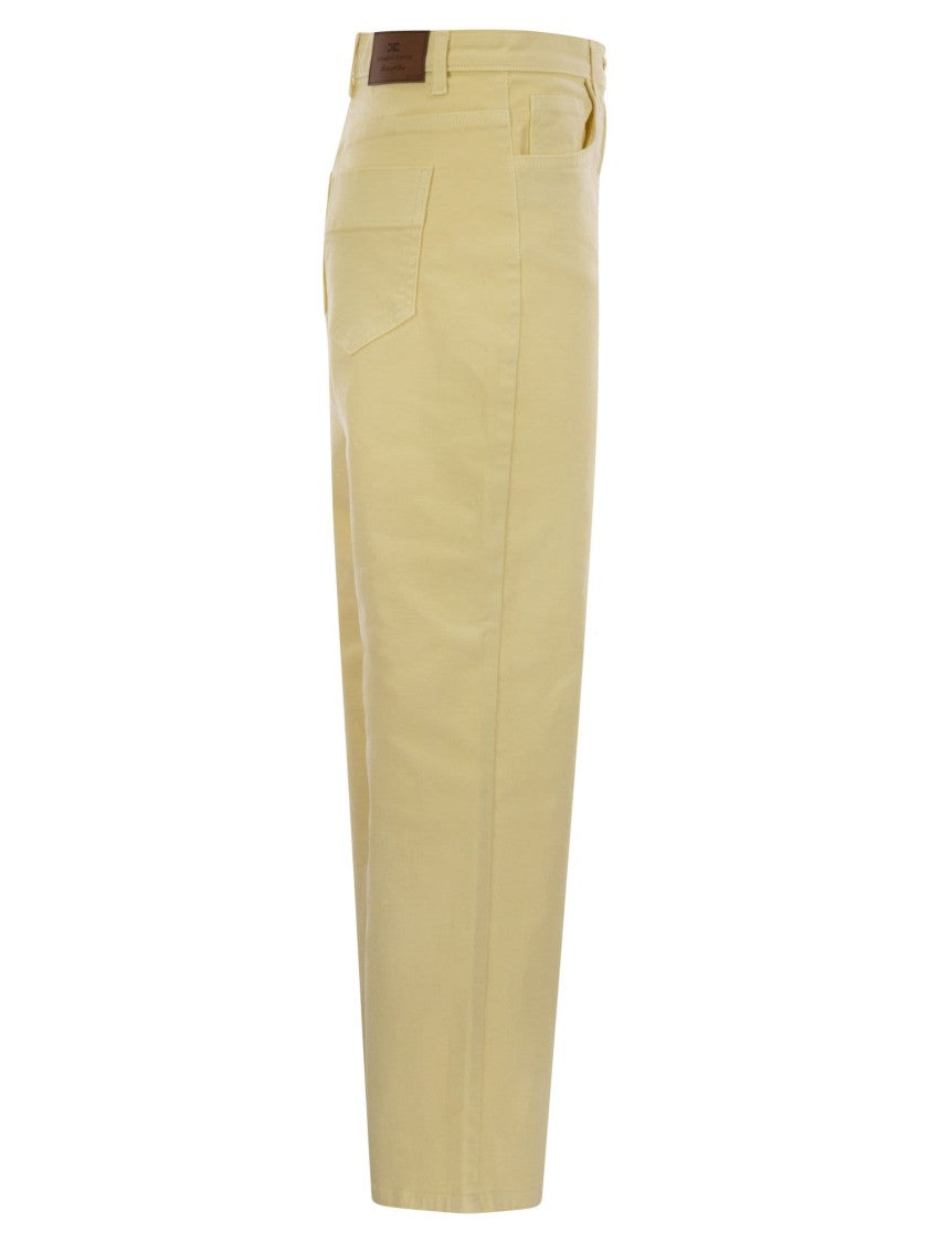 Elisabetta Franchi Dyed Cotton Jeans With Logo Charm