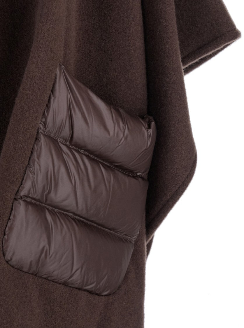 Herno Brown Cape With Drawstring Collar