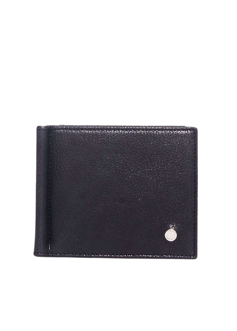 Orciani Dollar Holder With Pocket In Black Leather