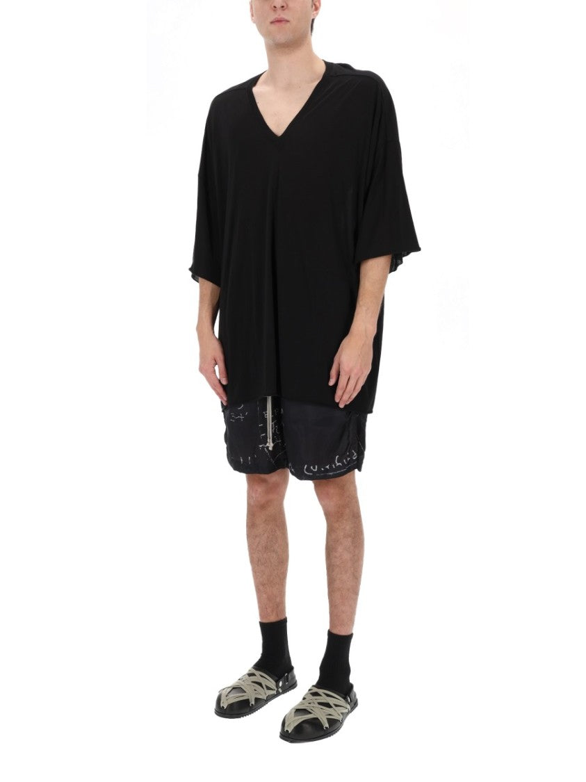 Rick Owens Tommy Black V-Neck T-Shirt