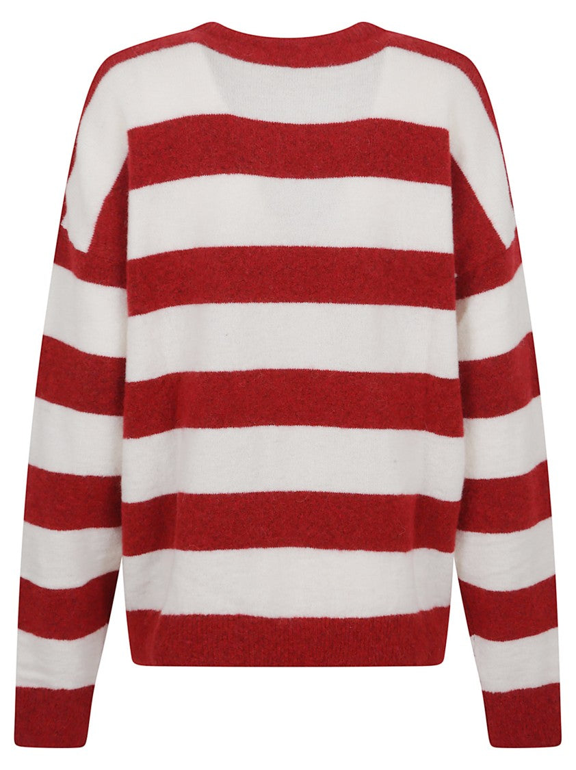 Fiorucci Embroidered Alpaca Sweater With Bold Red Stripes