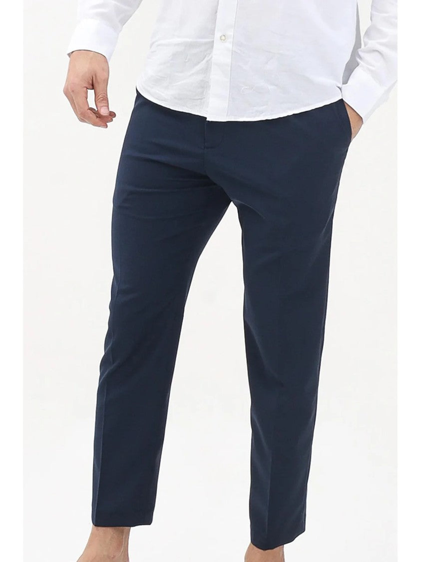 Golden Craft 1957 Blue Wool-Blend Stretch Pants