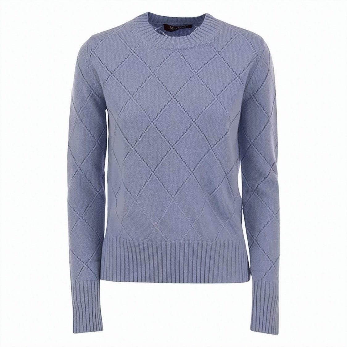 Max Mara Diamond-Patterned Knit Sweater With Ribbed Cuffs