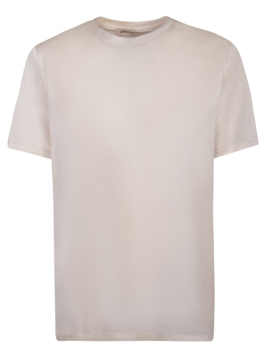 Blanca Vita Beige Crewneck T-Shirt