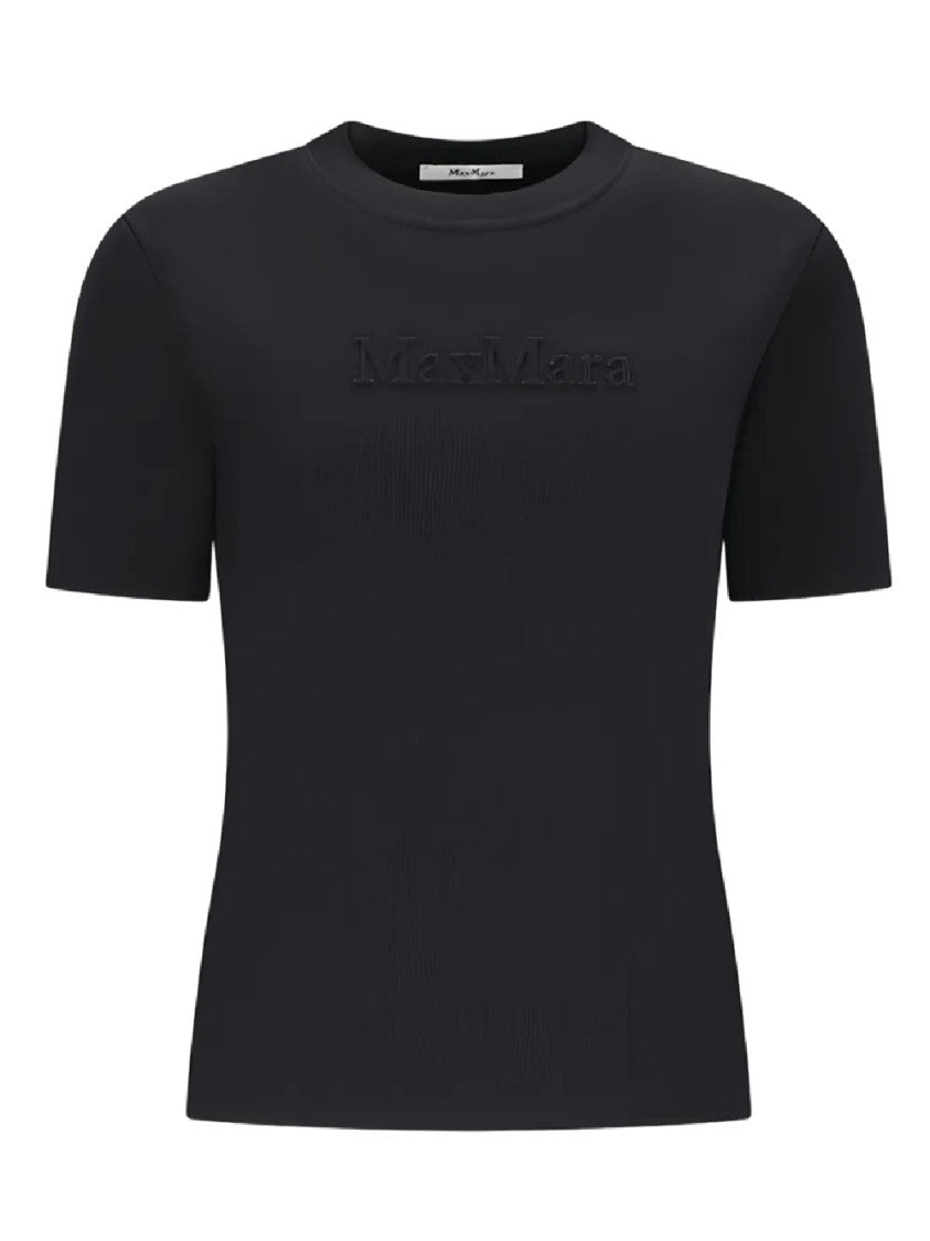 Max Mara Fitted Short-Sleeve Top With Tonal Embroidery