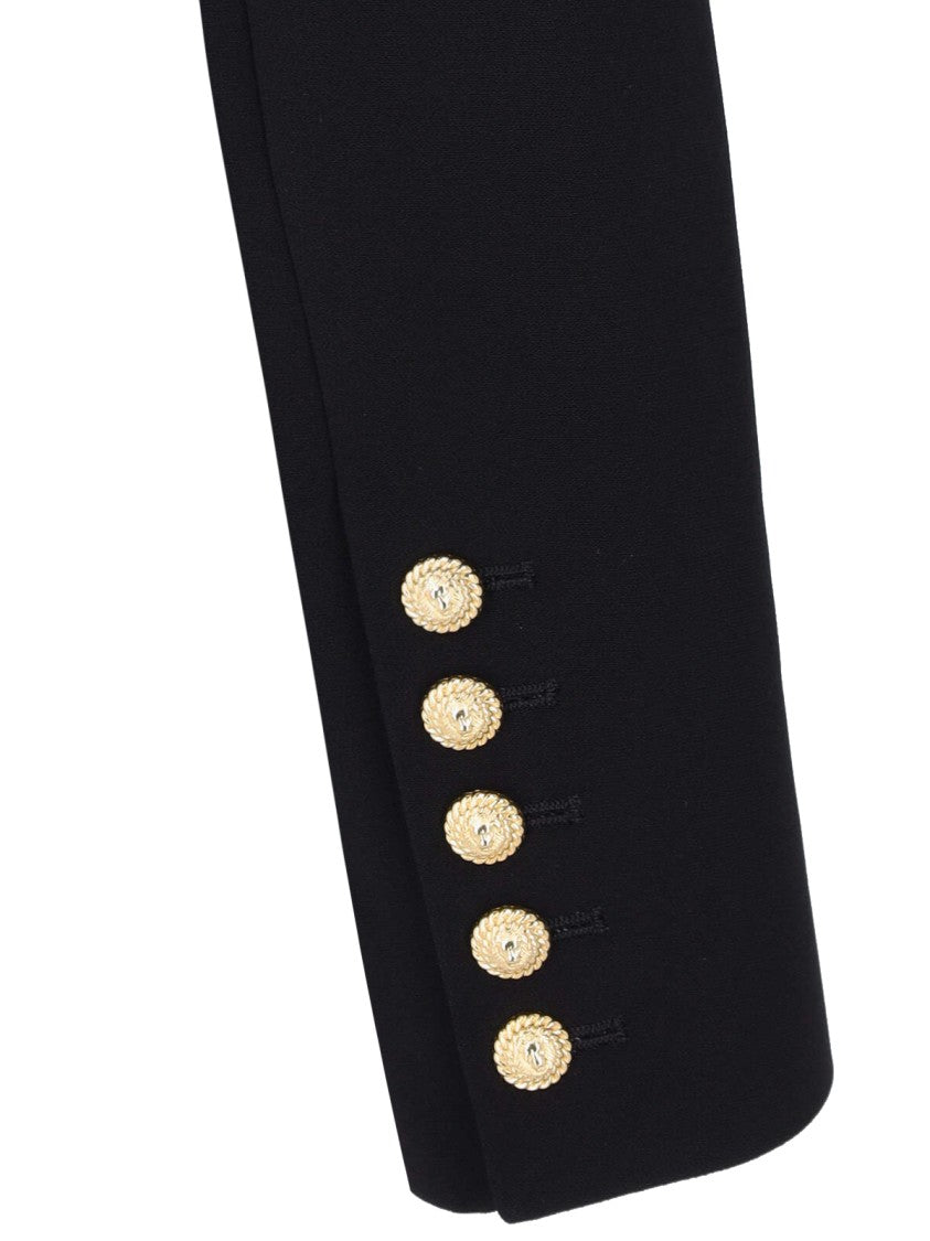 Balmain Cropped Spencer Knit Sweater – Black