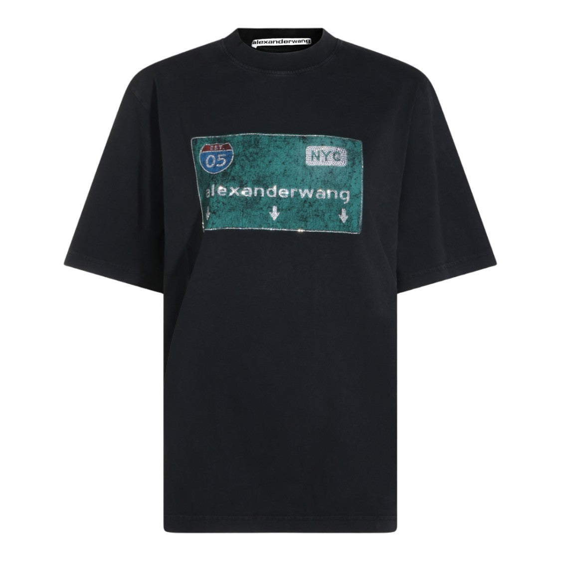 Alexander Wang Oversized Black Street Sign Graphic T-Shirt