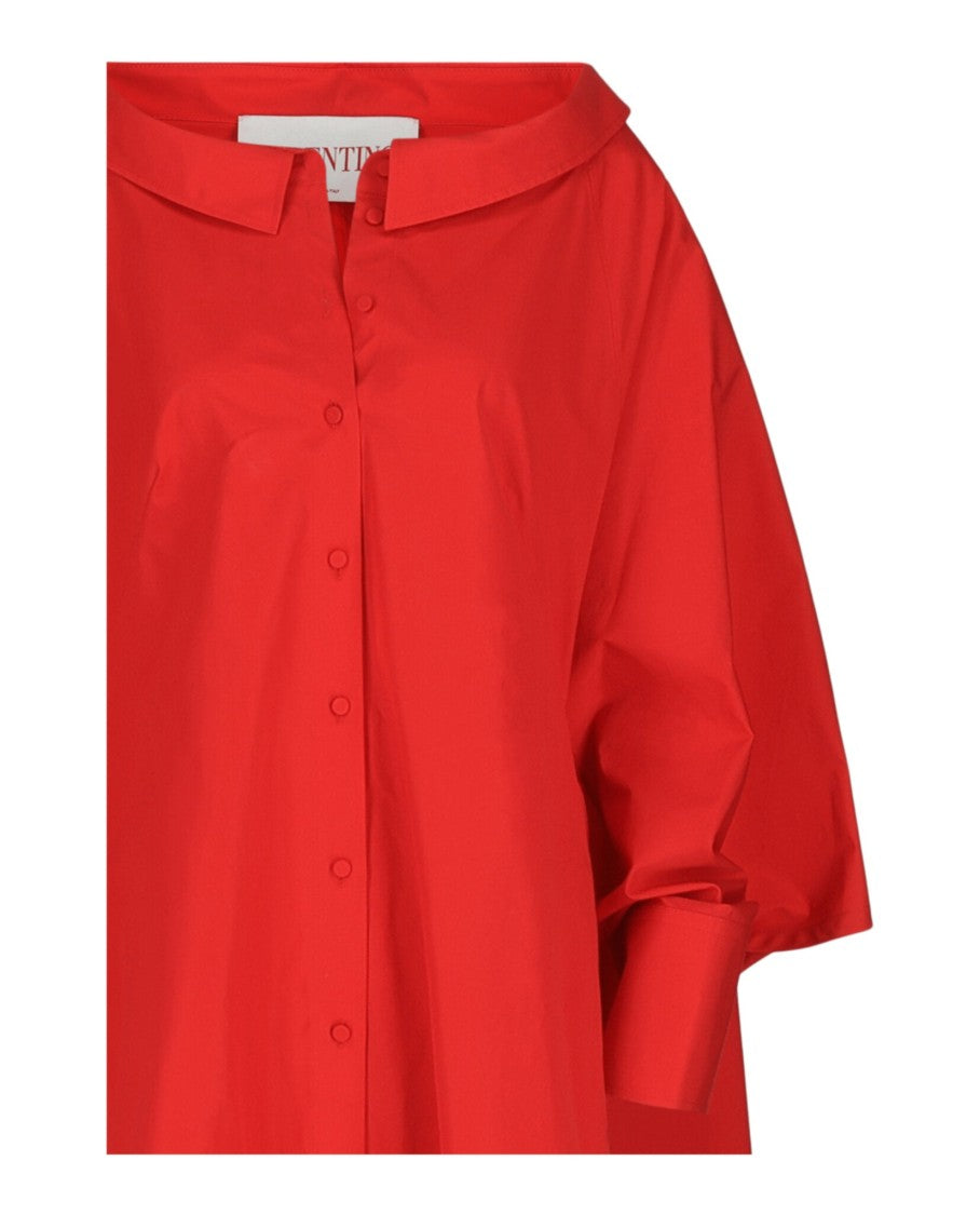 Valentino Button-Front Cape Dress