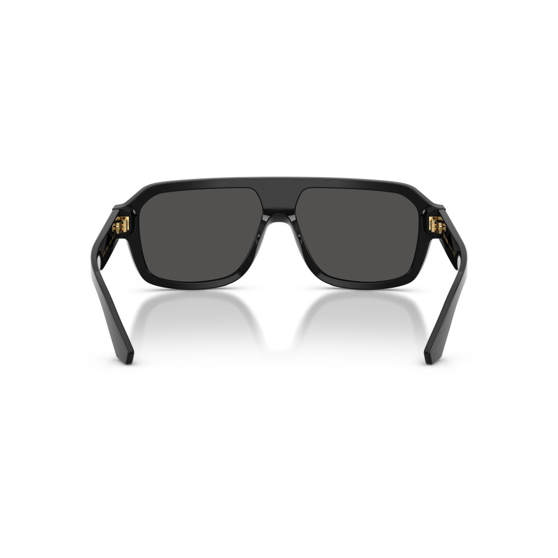 Dolce & Gabbana 0Dg4507 Rectangular Black Acetate Sunglasses With Gold Accents