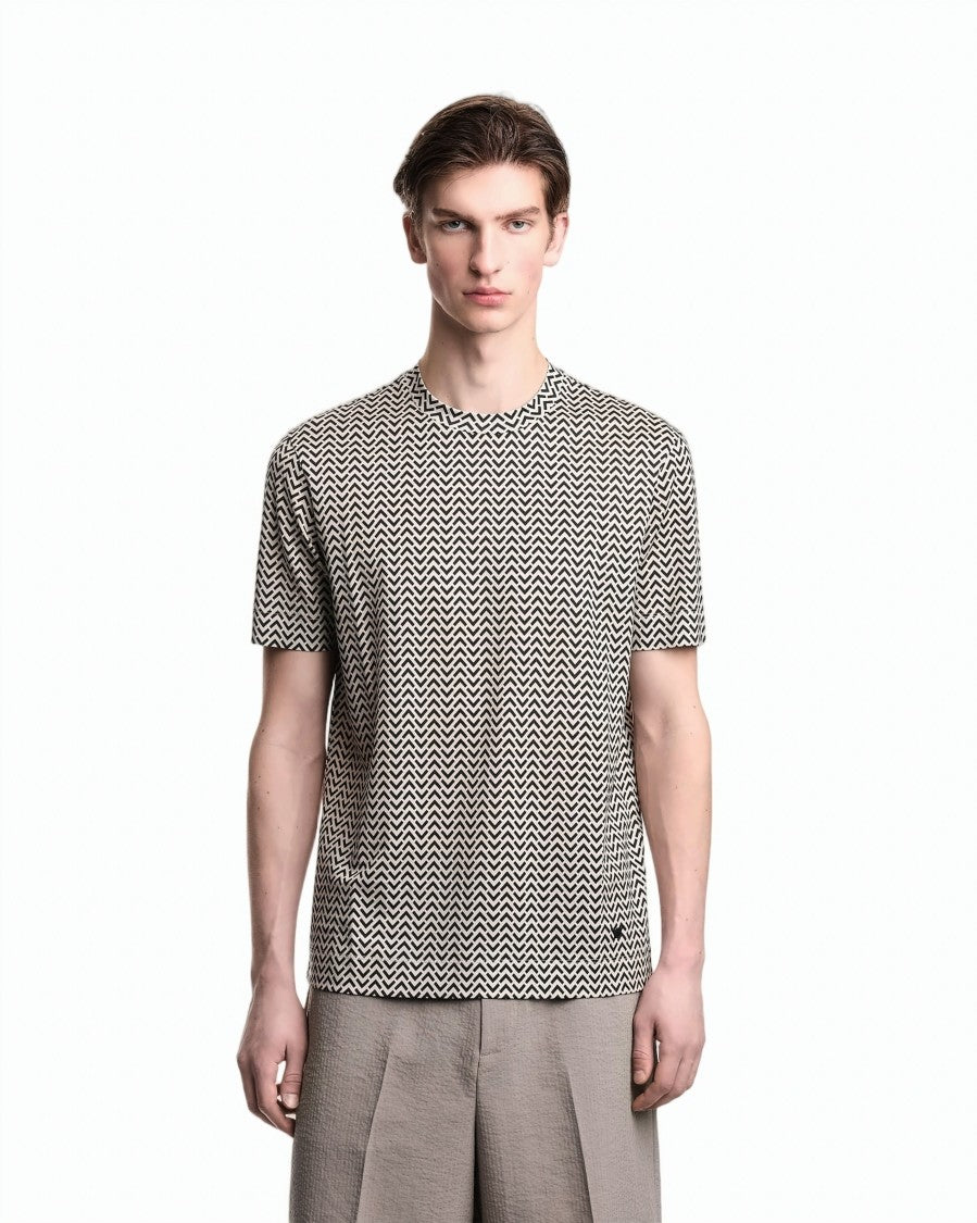 Emporio Armani Lyocell Blend Jersey Print T Shirt