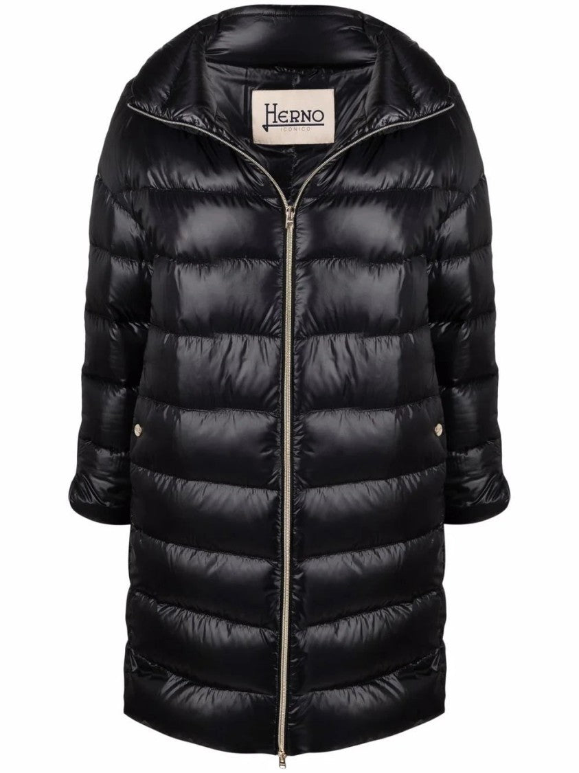 Herno Quilted Down Coat With High Collar