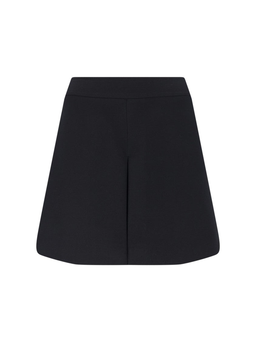 Céline High-Waisted Black Flared Mini Skirt With Flared Hem