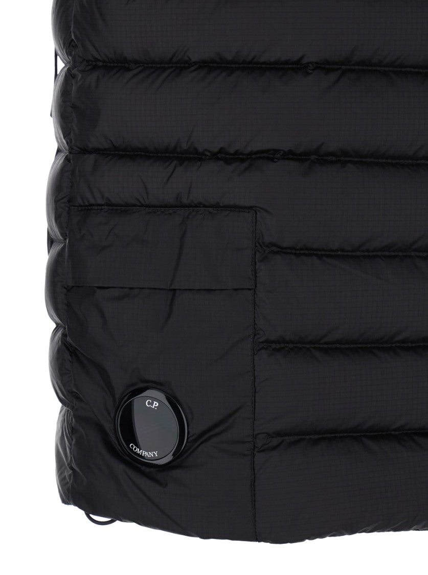 C.P. Company Quilted Black Vest With High Collar