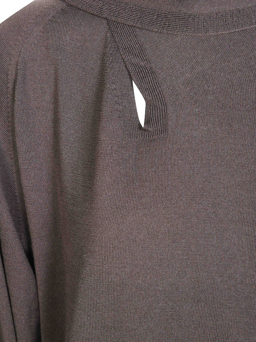 Incotex Scarf-Detail High-Neck Long-Sleeve Top