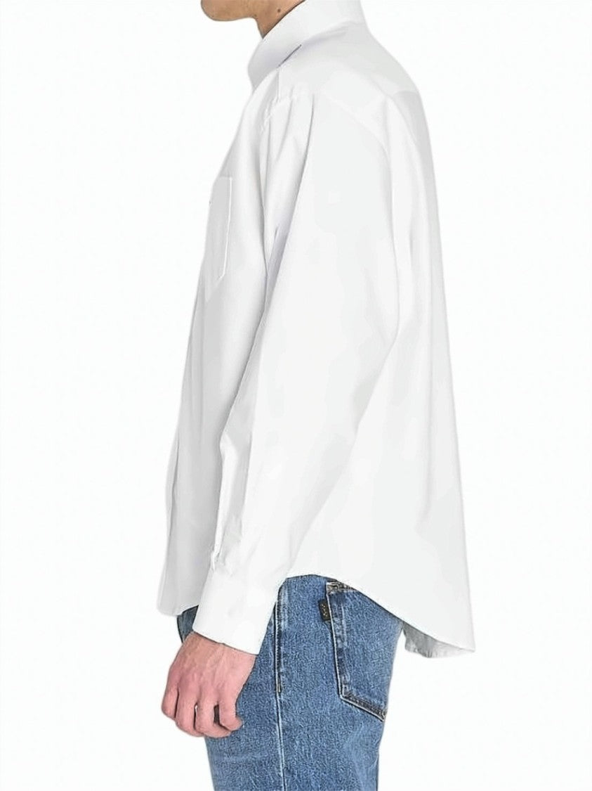 Ami Paris Classic Long-Sleeve Button-Down Shirt With Embroidered Logo
