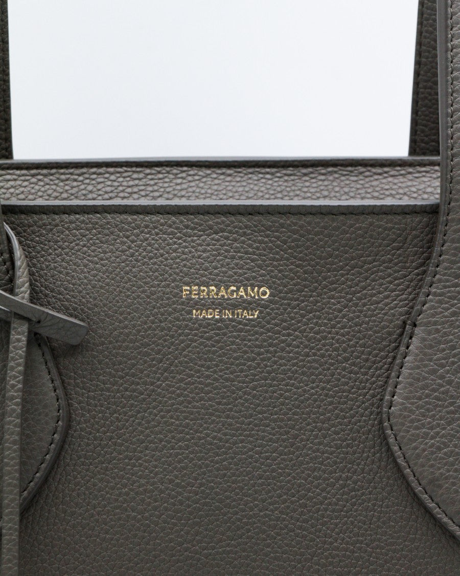 Ferragamo Black Leather Star Tote
