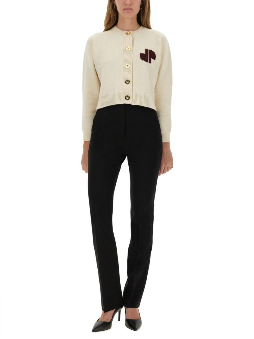 Patou Cropped Cardigan With Logo