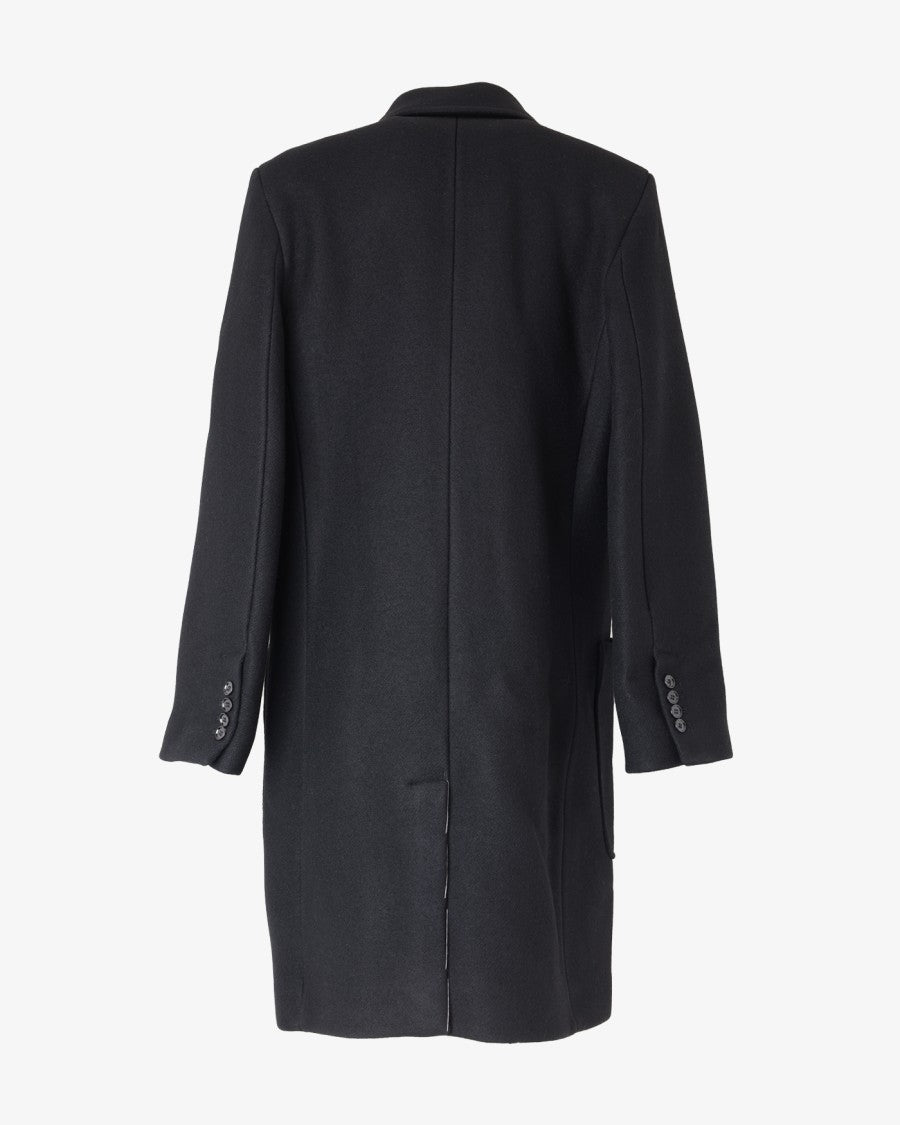 Ami Virgin Wool Coat With Notched Lapel