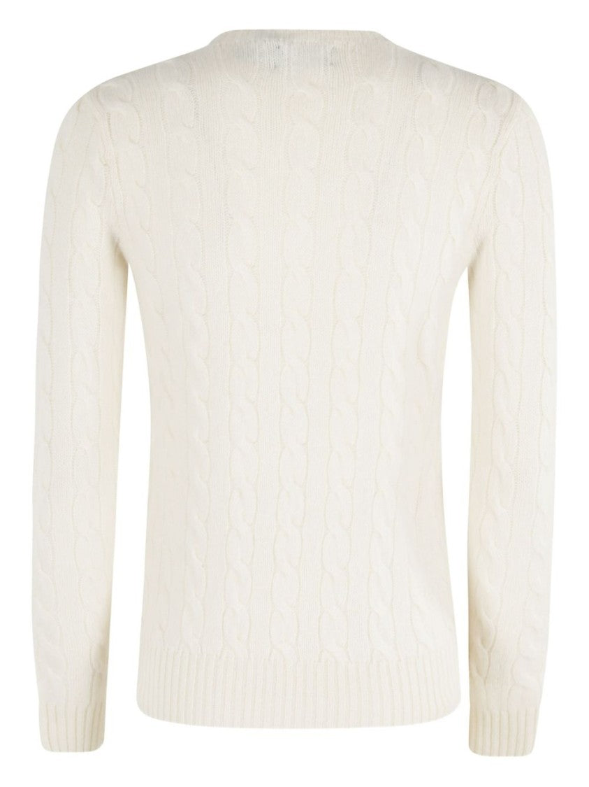 Polo Ralph Lauren Black Cable Knit Crew Neck Branded Sweater