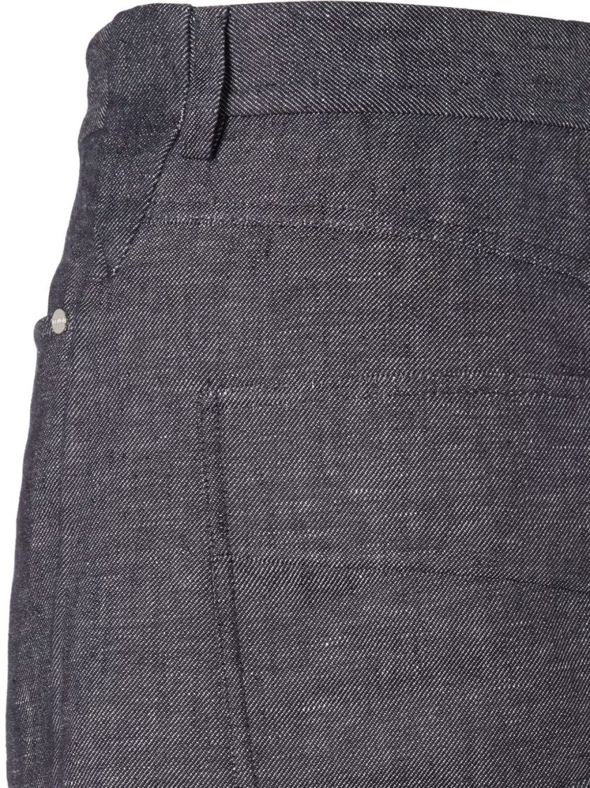 Fendi Straight-Cut Denim Trousers With Metal Accents