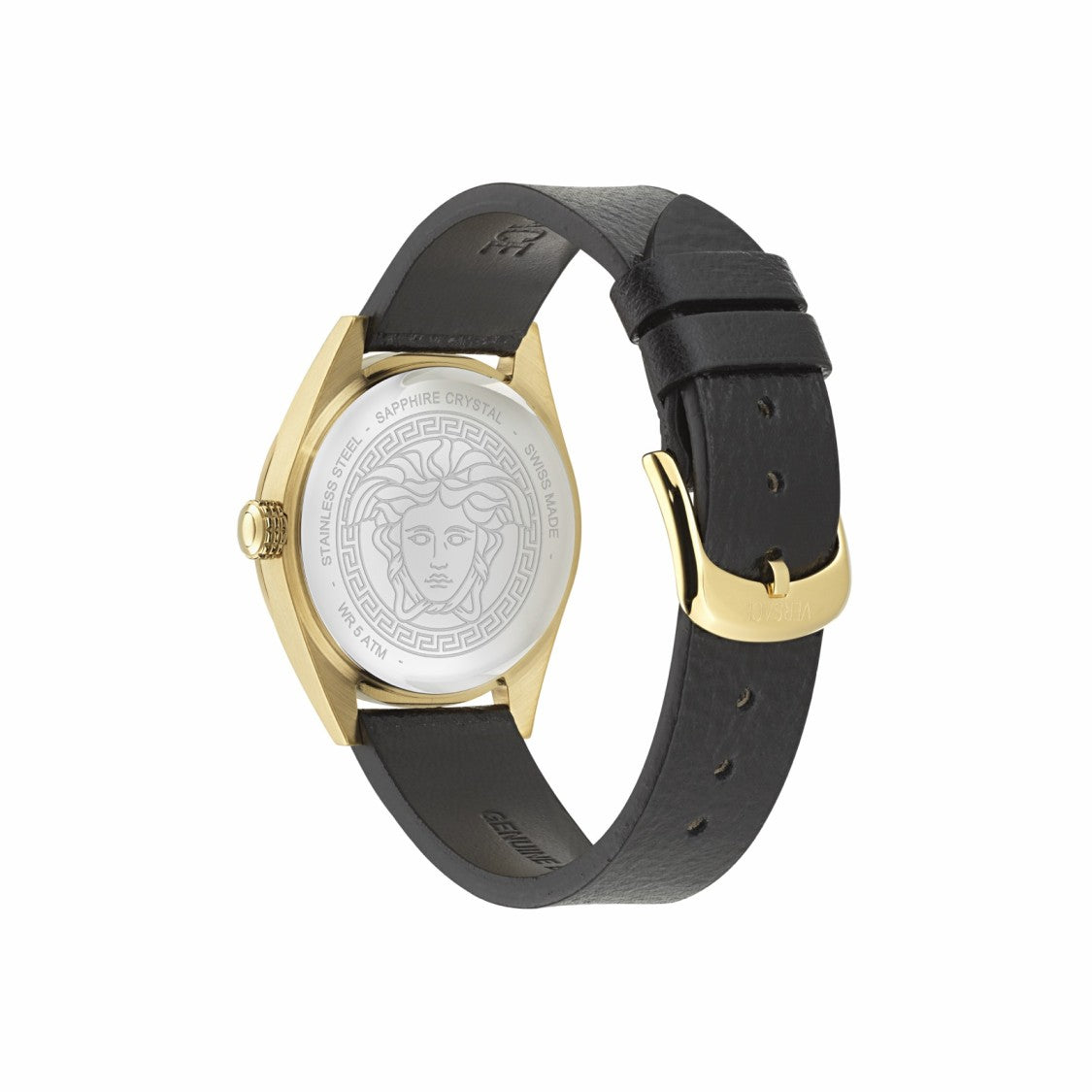 Versace Gold-Tone Stainless Steel Versace V-Code Watch With Black Dial