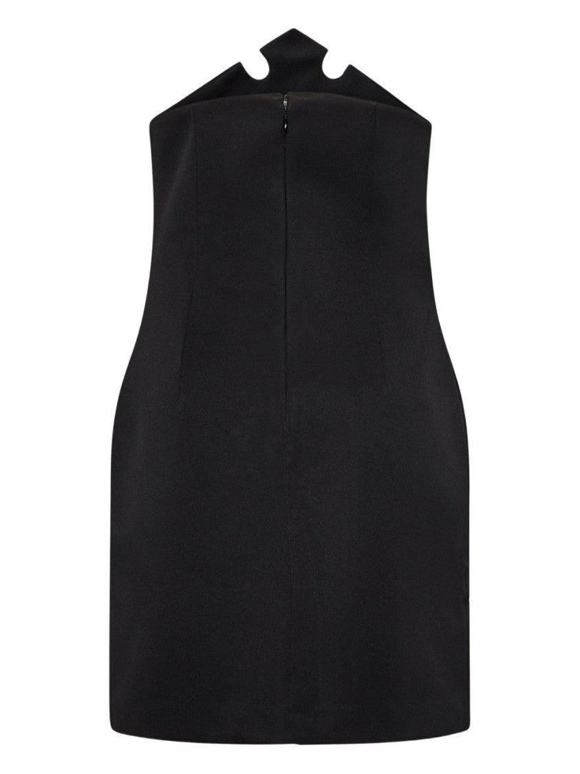 Coperni Sculptural Neckline Black Mini Dress