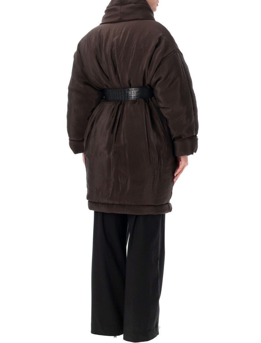 Magda Butrym Oversized Padded High Collar Viscose Coat