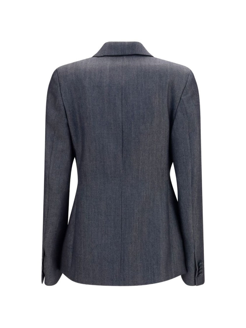 Balenciaga Double-Breasted Tailored Denim Blazer Jacket
