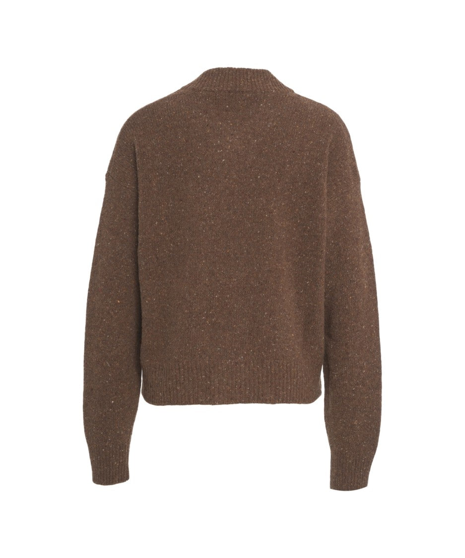 Department Five Textured Knit Cardigan With Round Neckline And Button Closure