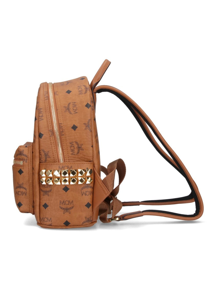 Mcm Brown Stark Mini Visetos Backpack