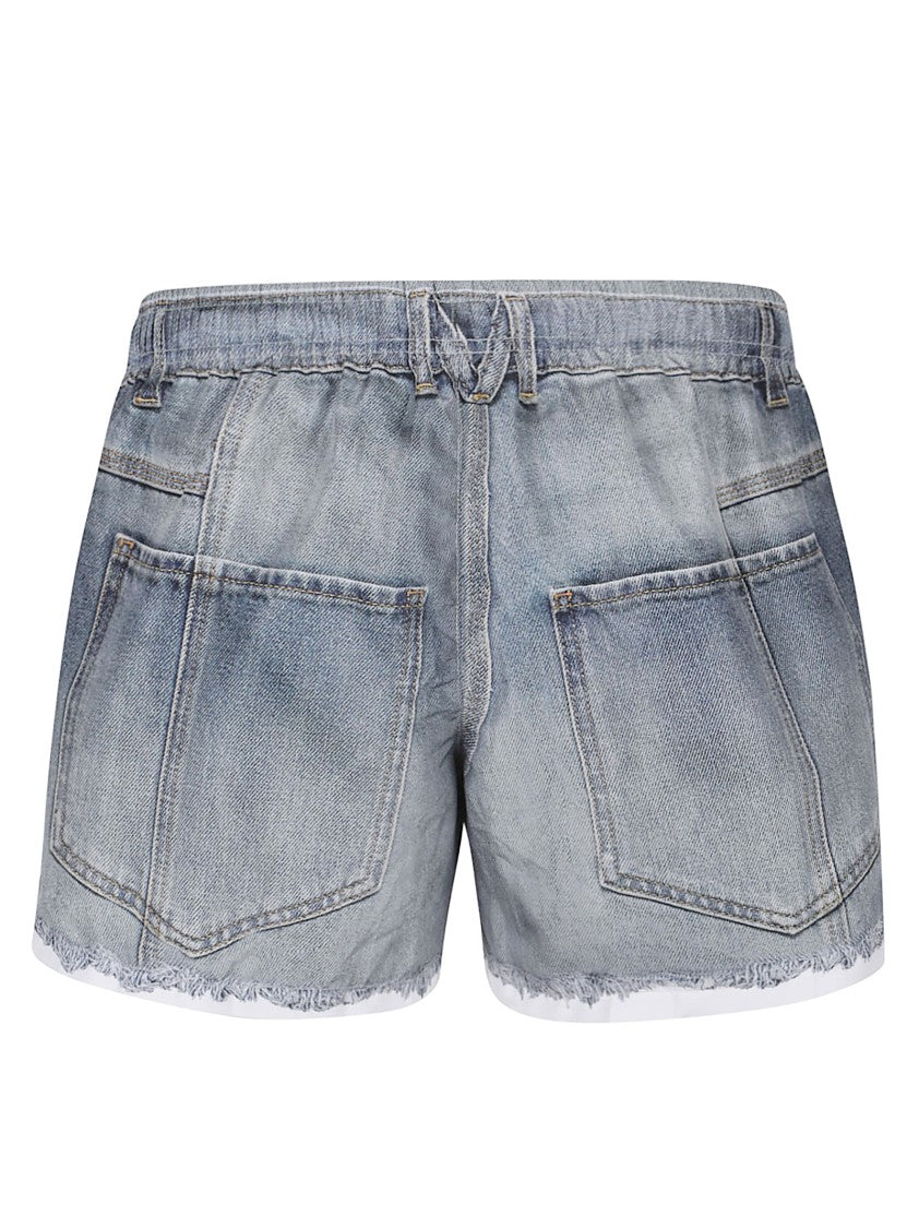 Moschino Denim-Inspired Polyester Denim Shorts