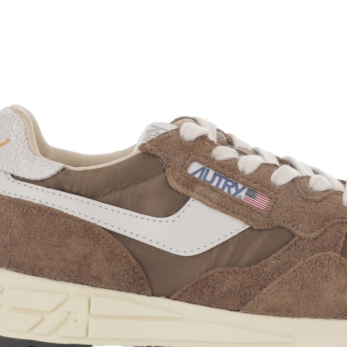 Autry Brown/White Padded Heel Running Sneakers