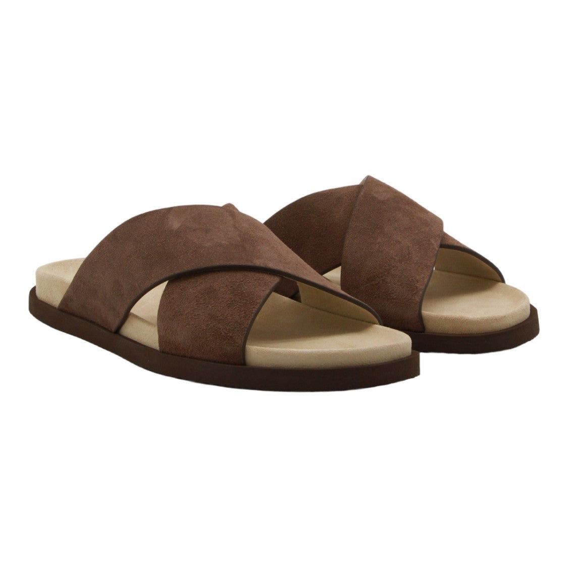 Brunello Cucinelli Slip-On Suede Loafers With Crisscross Straps