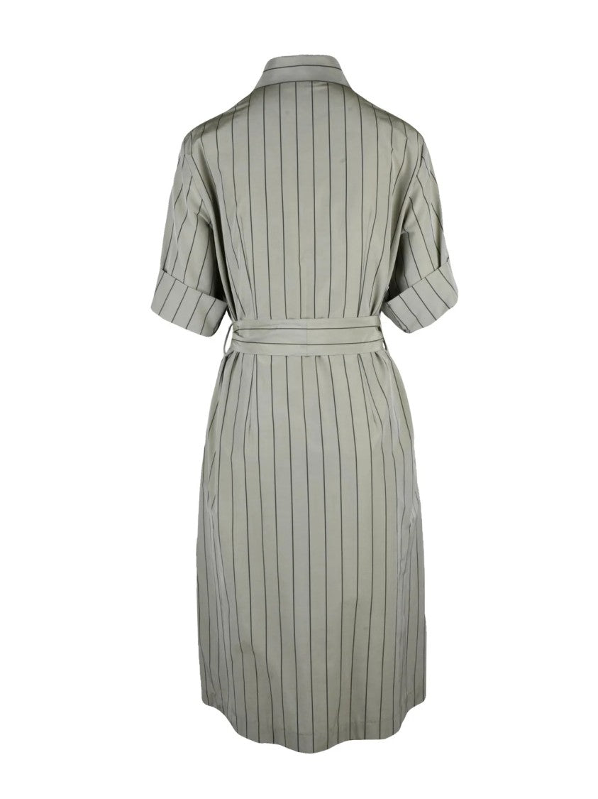 Antonelli Green Cotton Polyester Women Chemise Dress
