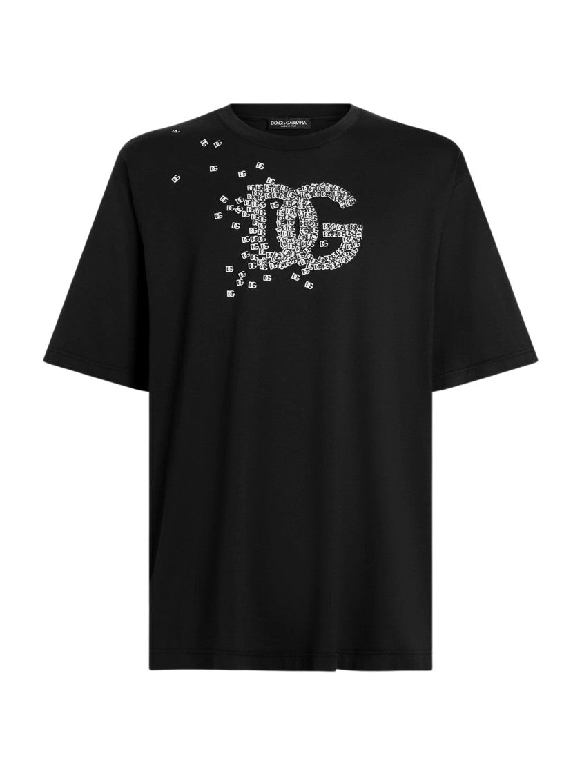 Dolce & Gabbana Relaxed Fit Black T-Shirt With Distinctive Logo Design