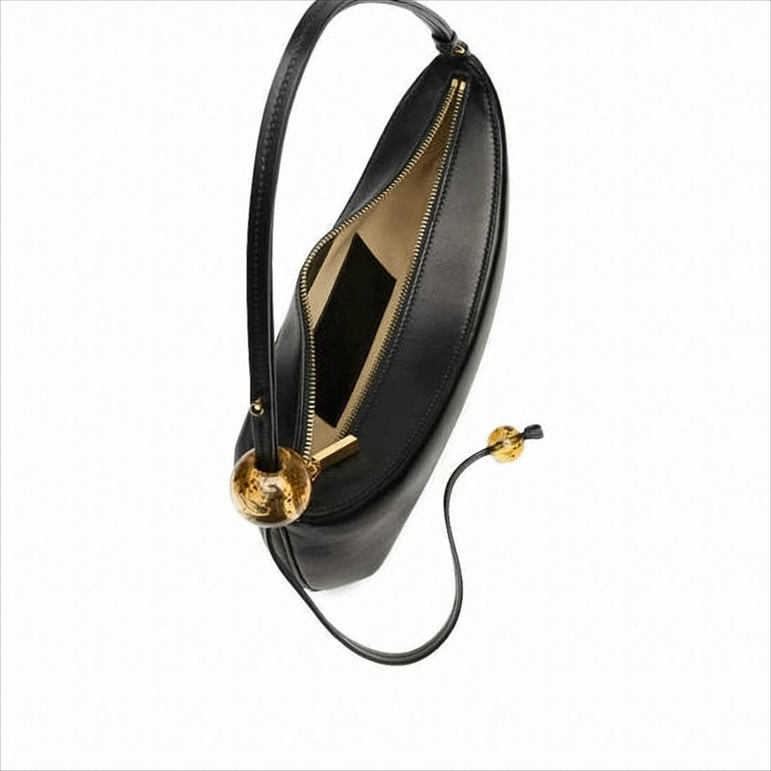 Jacquemus Curved Silhouette Shoulder Bag With Amber Beads