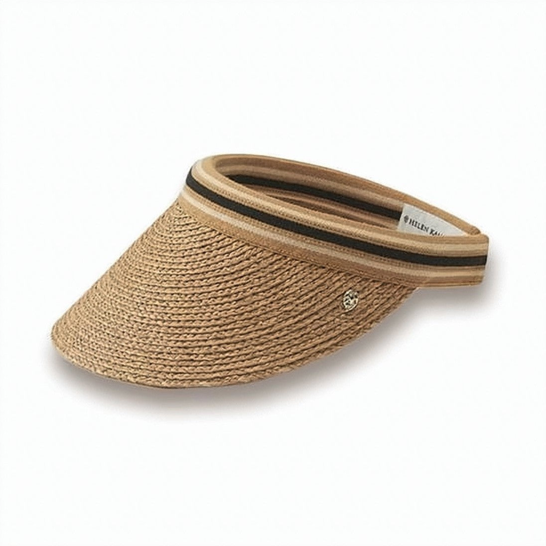 Helen Kaminski Woven Raffia Sun Visor With Curved Brim