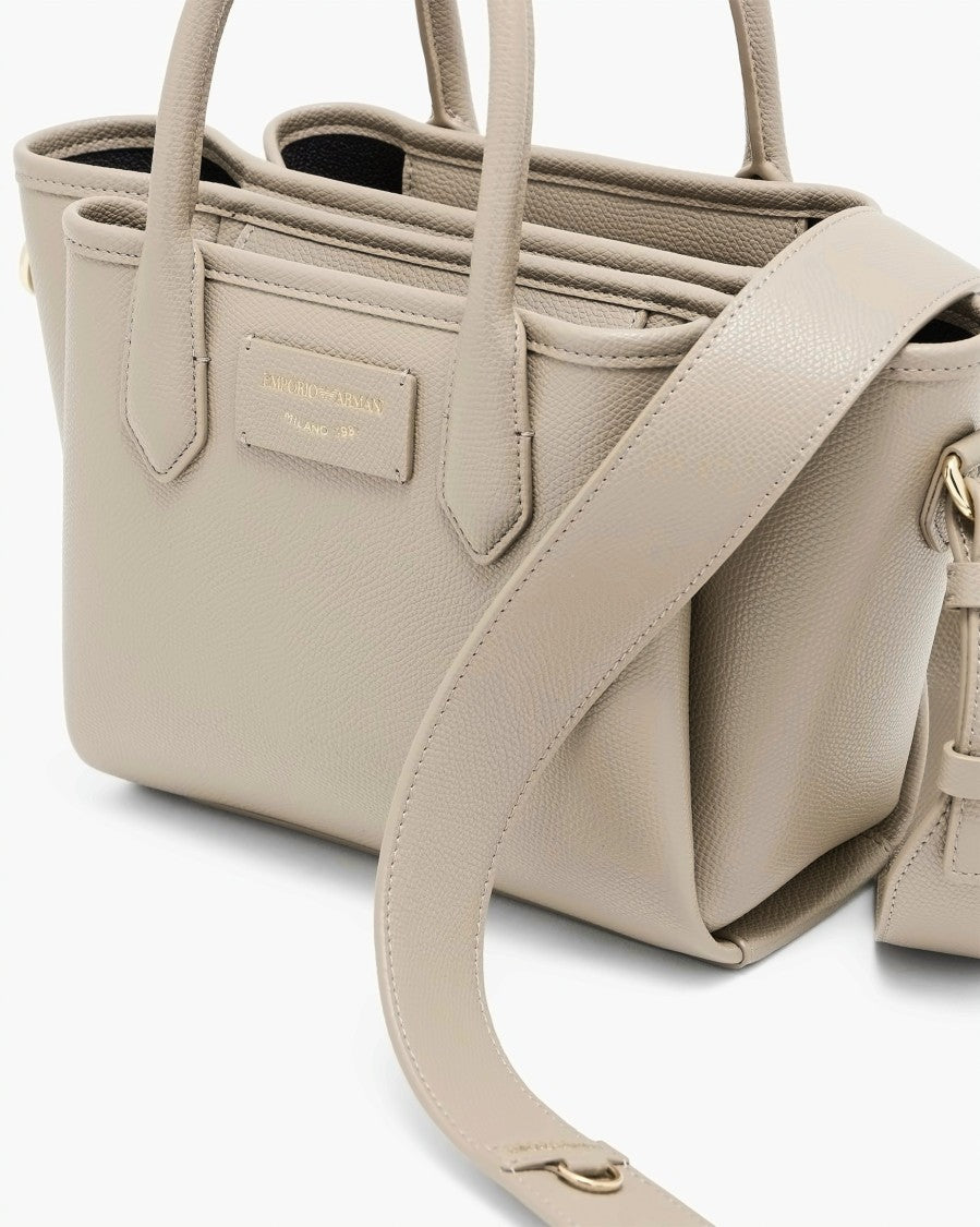 Emporio Armani Panelled Finish Detachable Strap Small Shopper