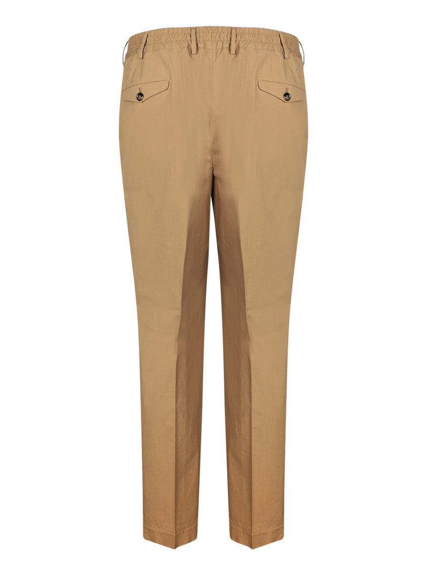 Dell'oglio Tailored Brown Trousers With Elasticated Back